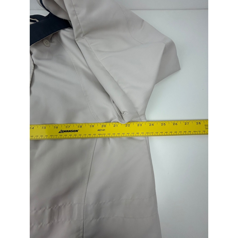 London Fog Rain Jacket Womens Large Zip Snap Lightweight Beige - Picture 13 of 16